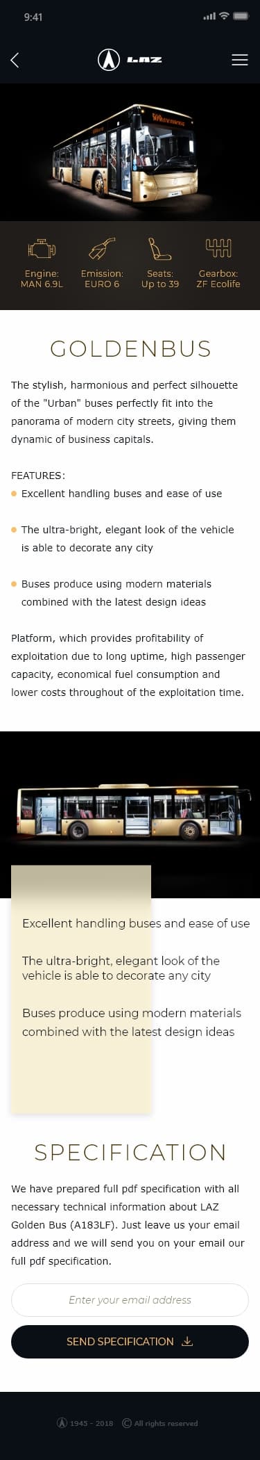 mobile version of product page for laz factory designed by Dima Radushev