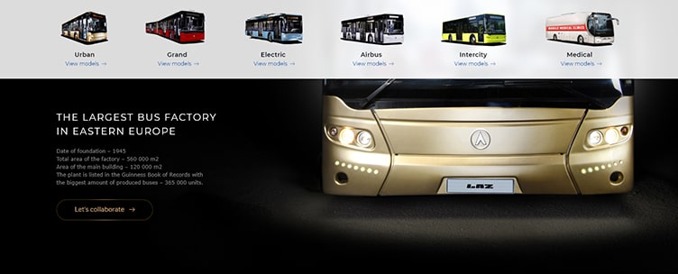 Web design of corporate website for Laz project